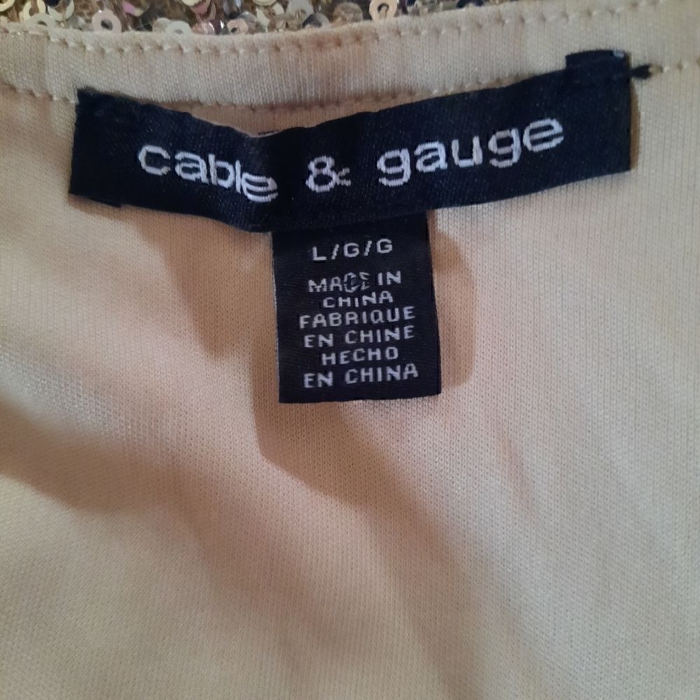 Cable And Gauge Sequin Bell Sleeve Special Occasion Blouse Top - Picture 4 of 4